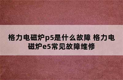 格力电磁炉p5是什么故障 格力电磁炉e5常见故障维修